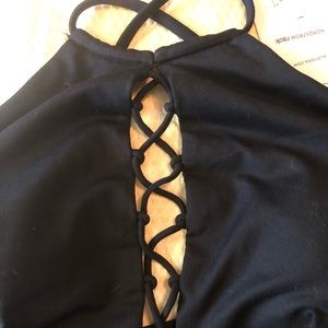 Alo Yoga Starlet Black Sports Bra NEW tags Laced